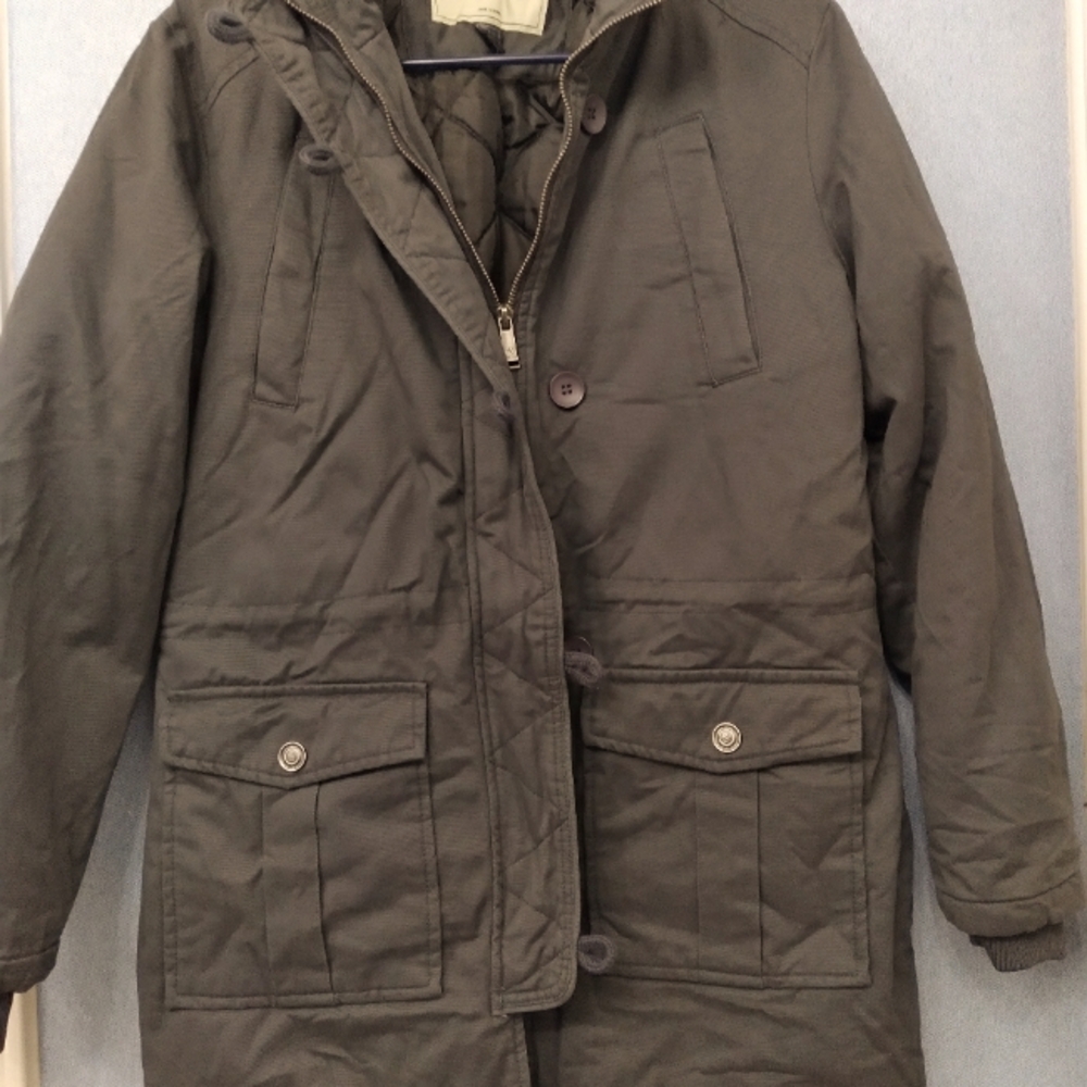 Uoiuxc Olive Green Winter Parka Coat with Multiple Pockets‎ Quilted Warm Jacket
